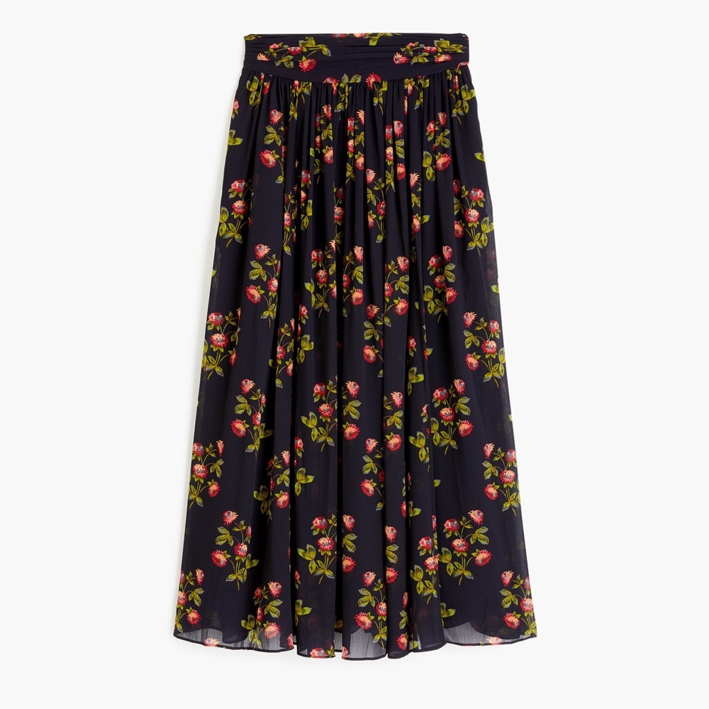 J. Crew Point Sur floral maxi skirt size 4 navy